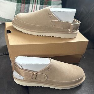 UGG Beige Suede Backless Loafers